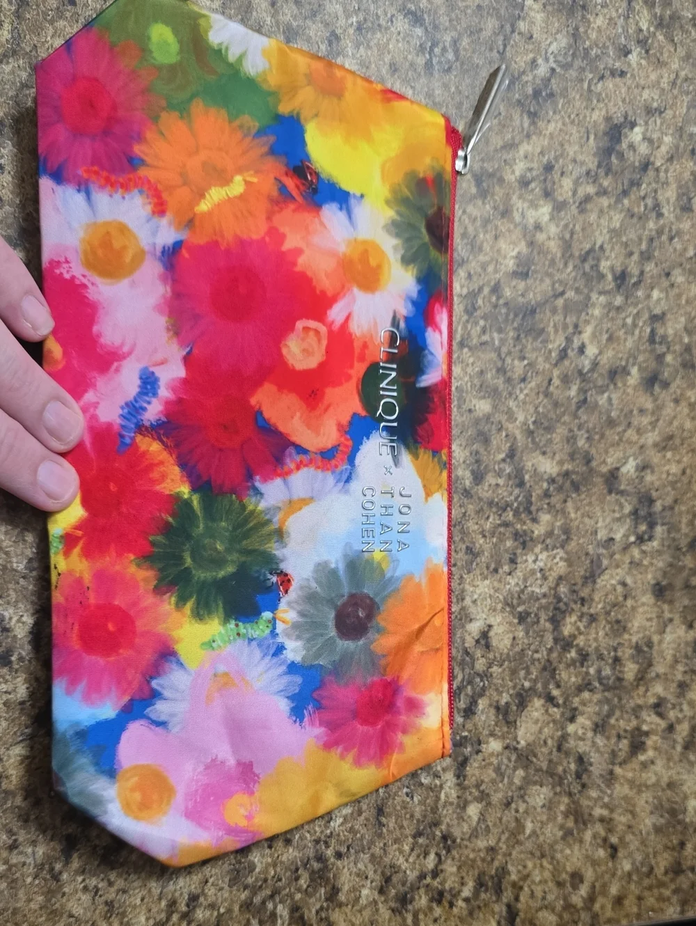Clinique X Johnathon Cohen Floral Cosmetic Pouch - Multicolor NWOT